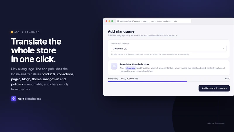 Translate AI: Store Content