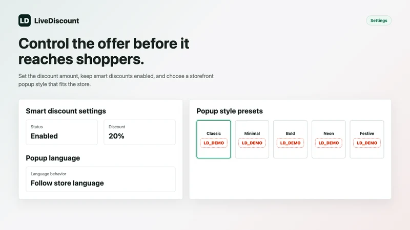 LiveDiscount: Smart Popups