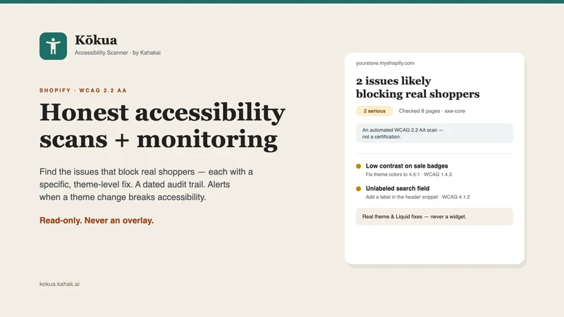 Kōkua — Accessibility Scanner