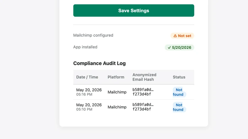 GDPR: Mailchimp Sync