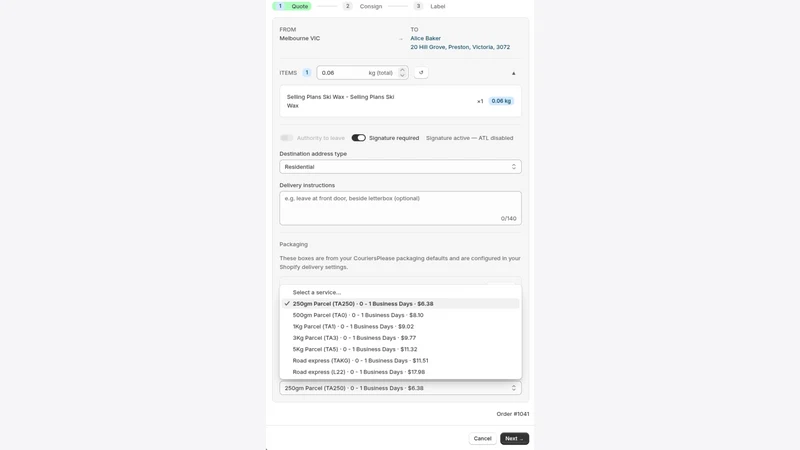 CouriersPlease Shipping
