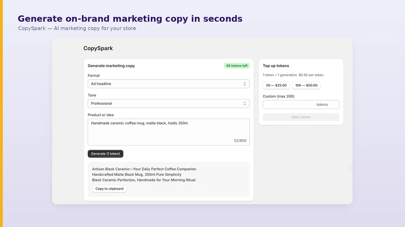 CopySpark ‑ AI Copy Writer