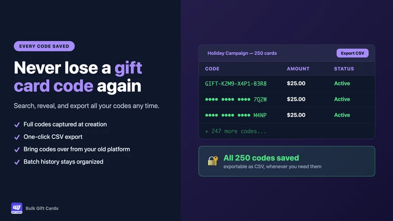 Bulk Gift Cards