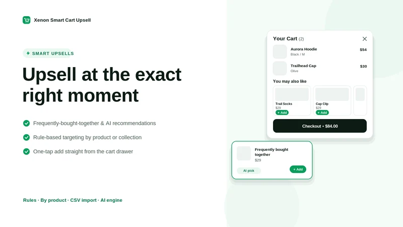 Xenon Smart Ai Cart And Upsell