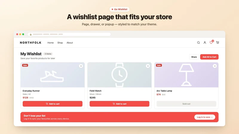 Go Wishlist Plus: Save & Share