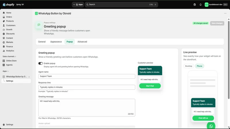 Whatsapp Button by Obnold