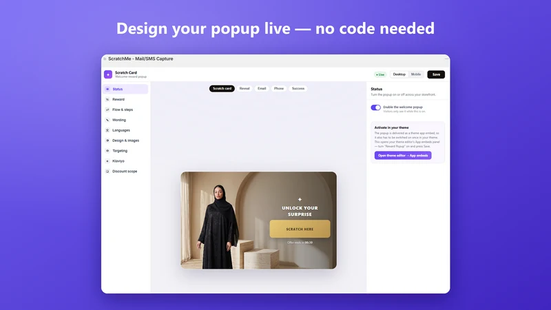 ScratchMe ‑ Popup Email & SMS