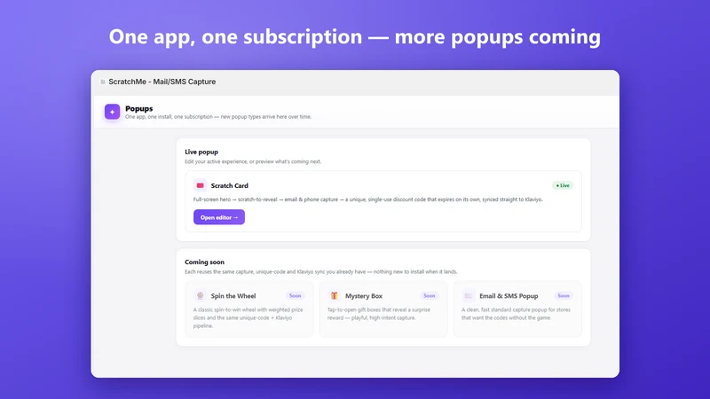ScratchMe ‑ Popup Email & SMS