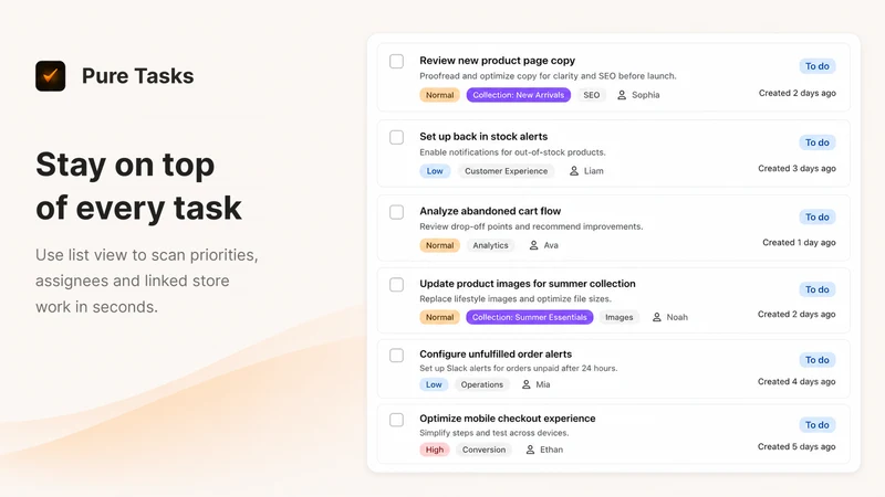 Pure Tasks