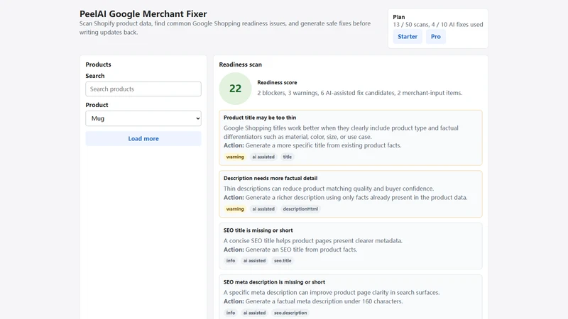PeelAI Google Merchant Fixer