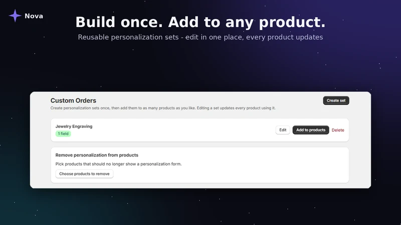 Nova ‑ Custom Product Options