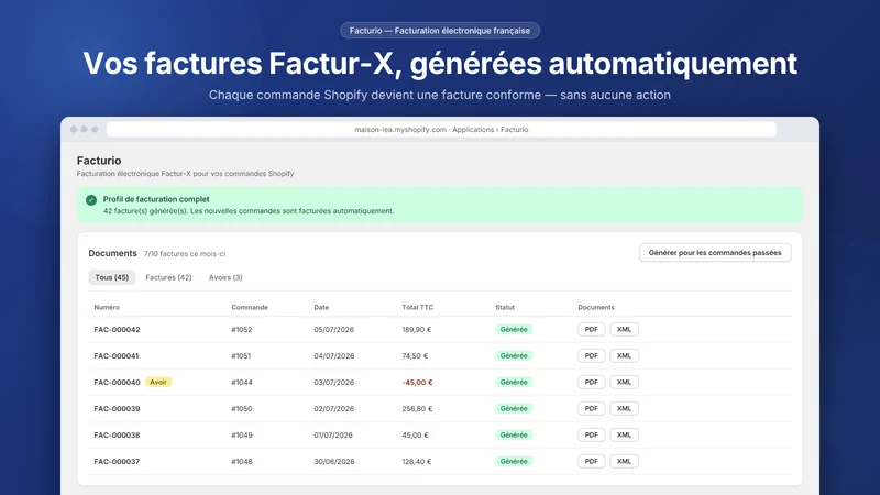 Facturio ‑ Factures Factur‑X