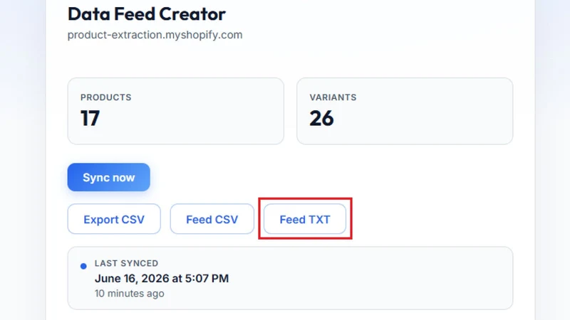 Data Feed Experts Feed Creator