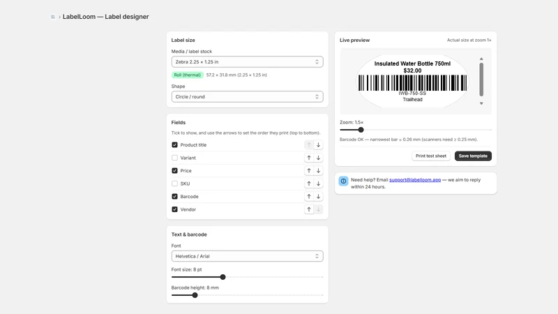 LabelLoom ‑ Barcode Labels