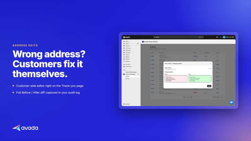 Luna Order Editing & Changes