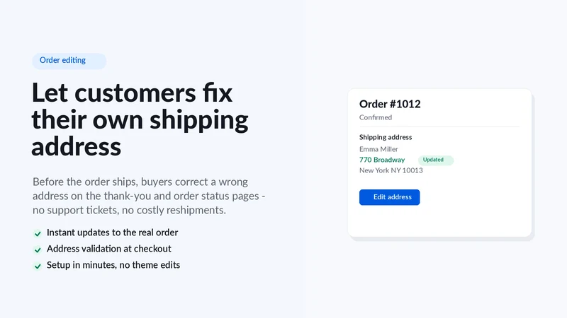 Customer Address Edit