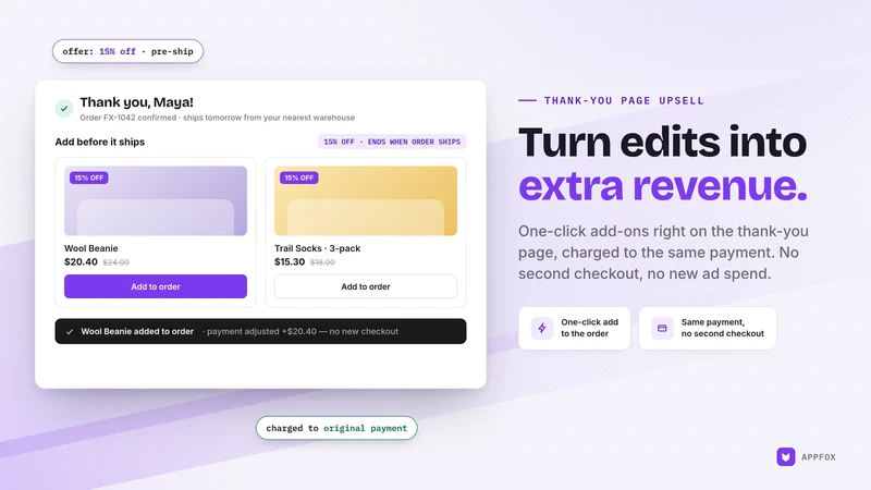 Appfox Order Editing & Upsell