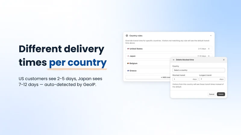 Avada Estimated Delivery Date