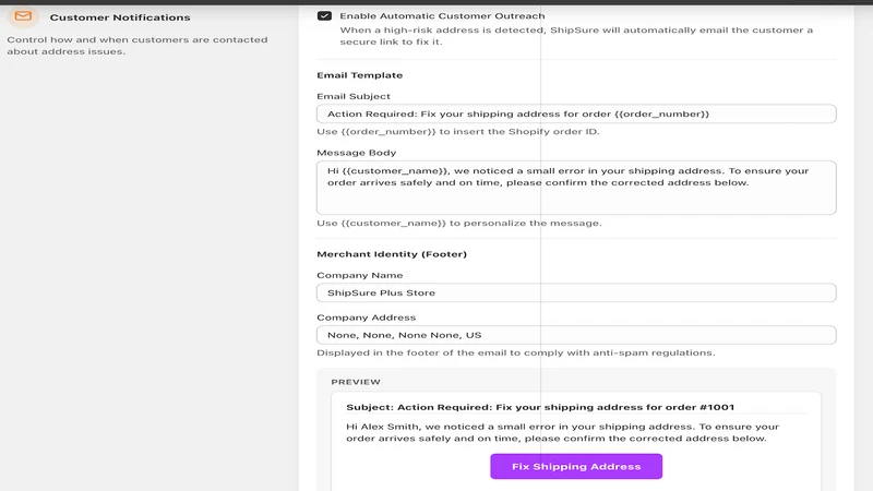 ShipSure ‑ Address Validation