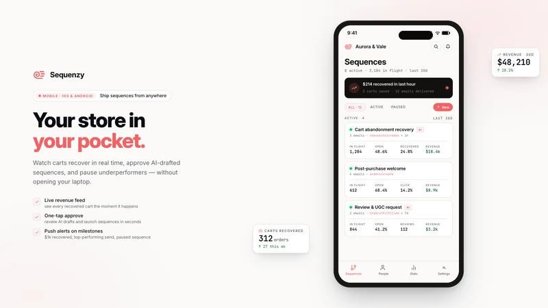 Sequenzy: Email Marketing, SMS