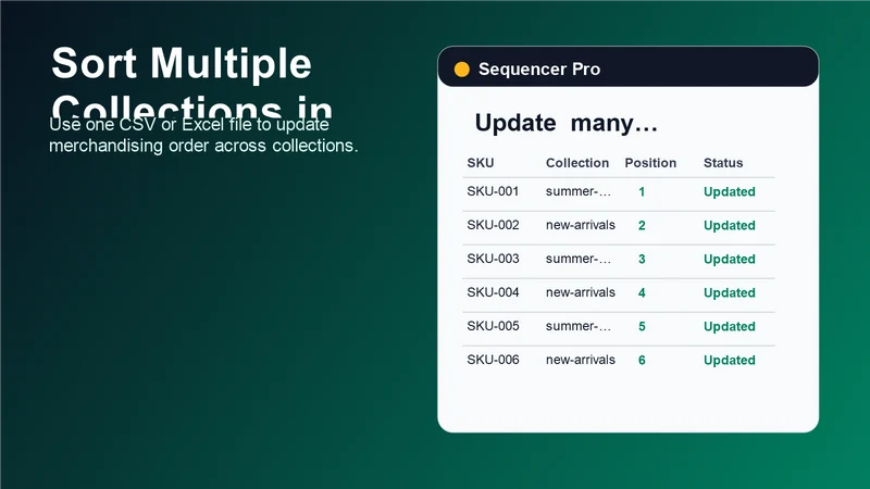 Sequencer Pro: Product Sorter