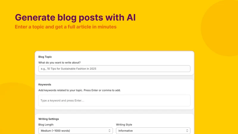 Redsun: SEO AI Blog Builder
