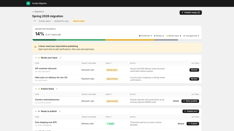 Hatch ‑ Scripts Migrator