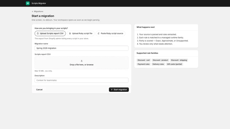 Hatch ‑ Scripts Migrator