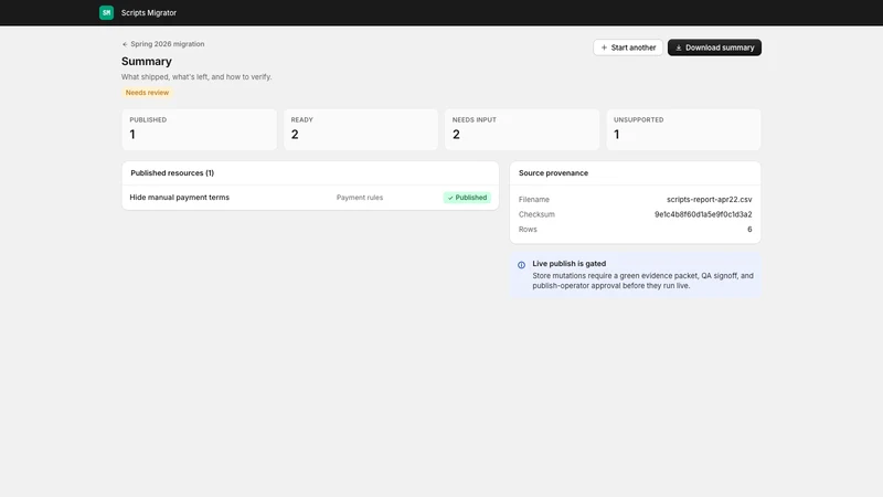 Hatch ‑ Scripts Migrator