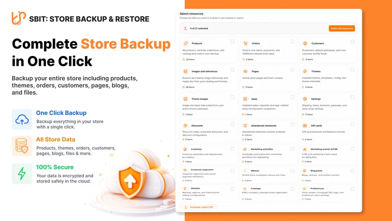 Sbit: Store Backup & Restore