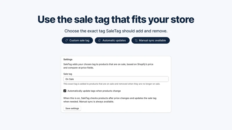 SaleTag: Auto Sale Tags