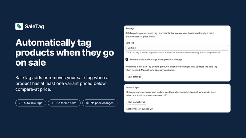 SaleTag: Auto Sale Tags