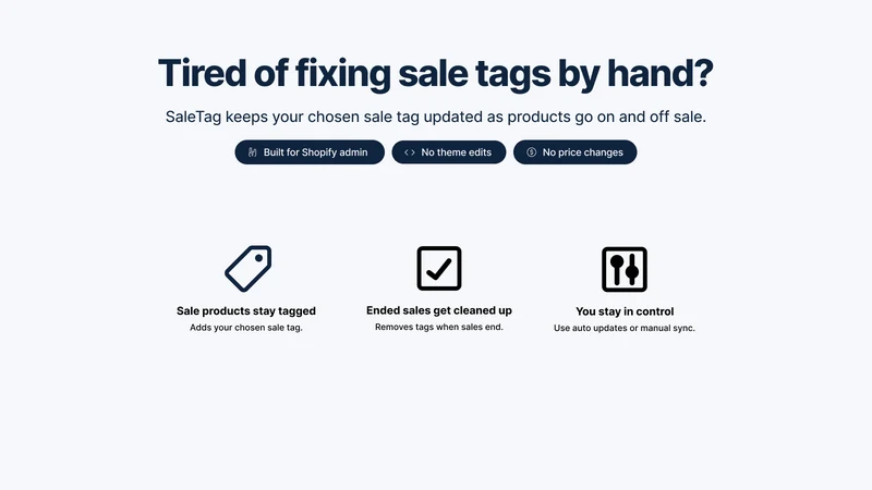 SaleTag: Auto Sale Tags