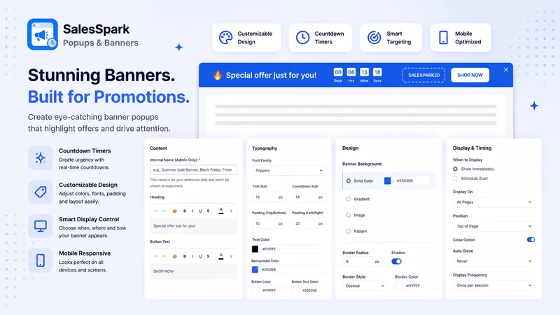 SalesSpark – Popups & Banners