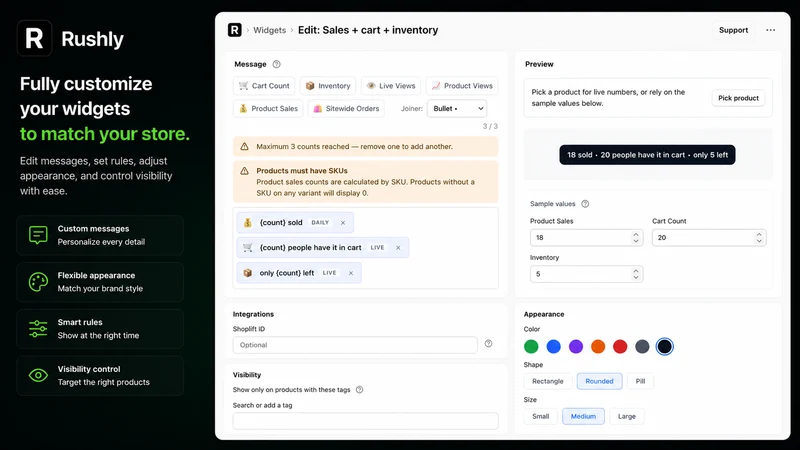Rushly ‑ FOMO & Social Proof