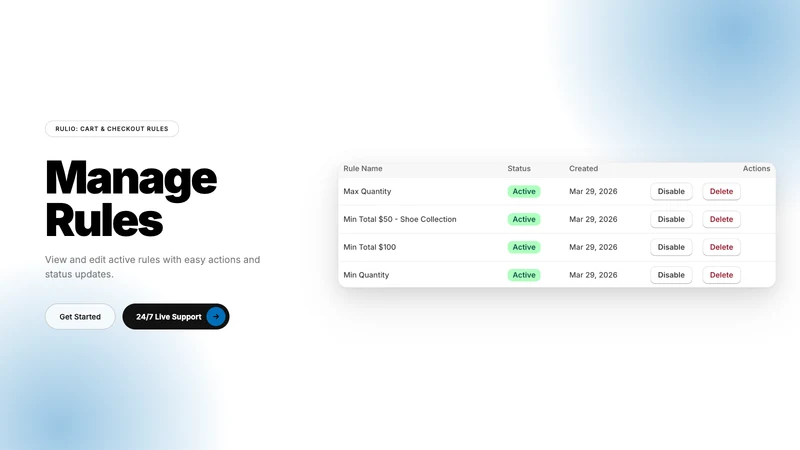 Rulio: Cart & Checkout Rules