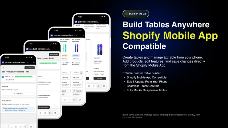 EzTable: Product Table Builder