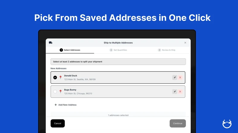 MultiShip Address Checkout