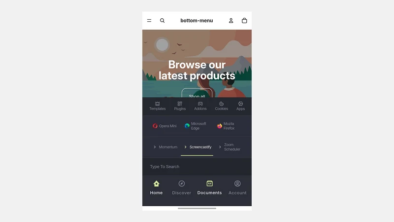 Mobile Bottom Menu
