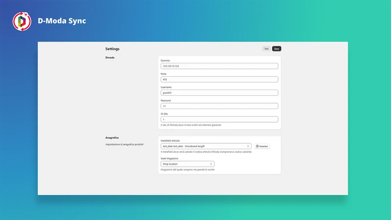 D‑Moda | Connettore ERP