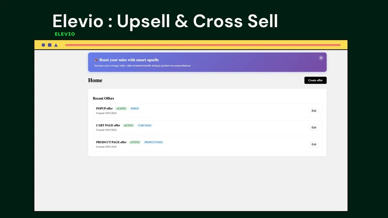 Elevio Cross Sell & Upsell App