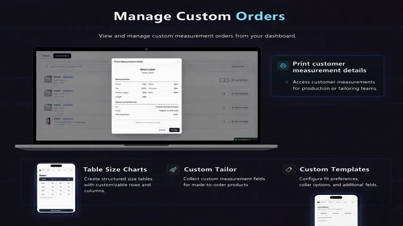 Tailor Size guide & Fit Finder
