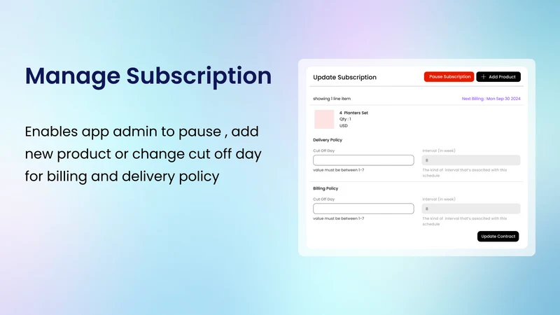 iSubfy Product Subscriptions