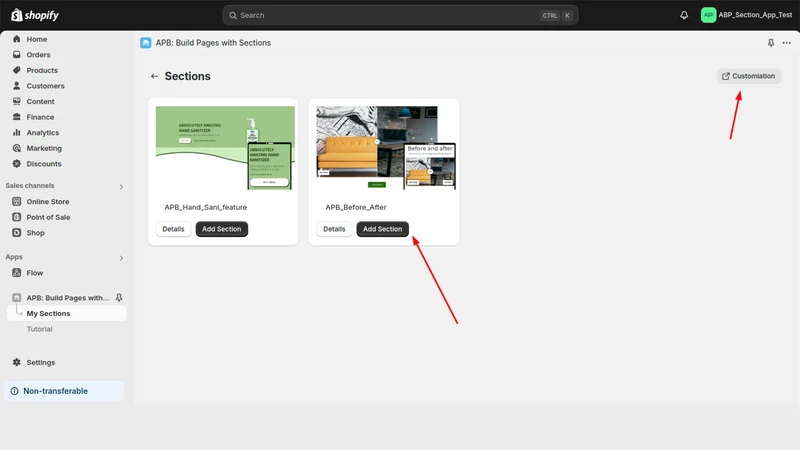 APB: Build Pages with Sections