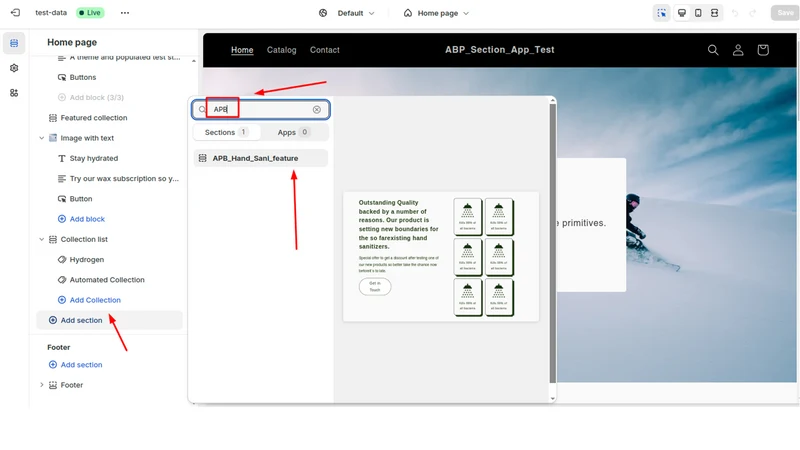 APB: Build Pages with Sections