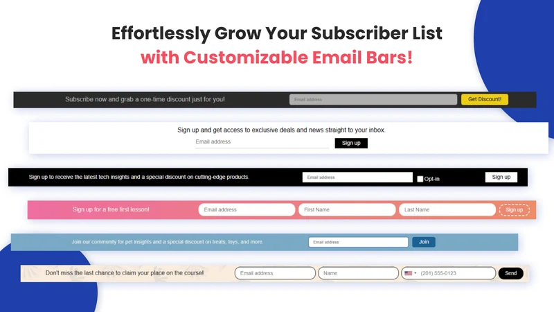 GA: Email Collection Bar
