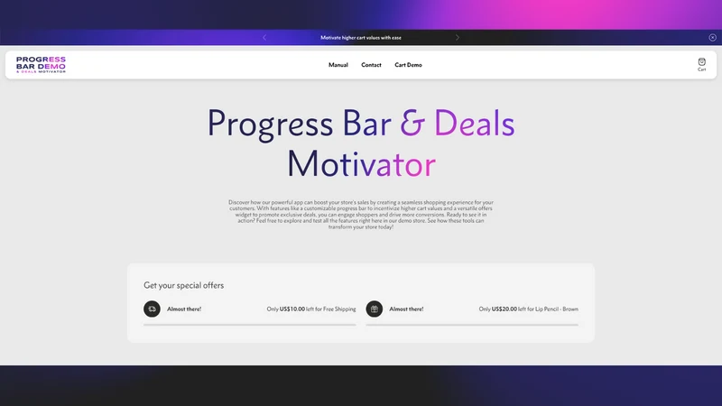 Progress Bar & Deals Motivator