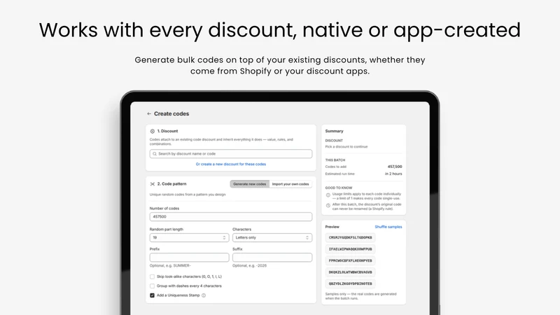 CodeOS ‑ Bulk Discount Codes
