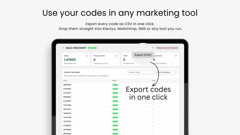 CodeOS ‑ Bulk Discount Codes