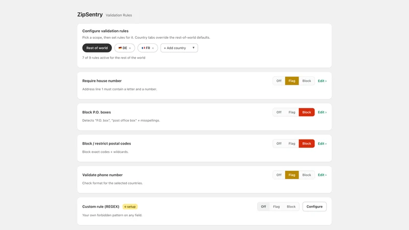 ZipSentry: Address Validator